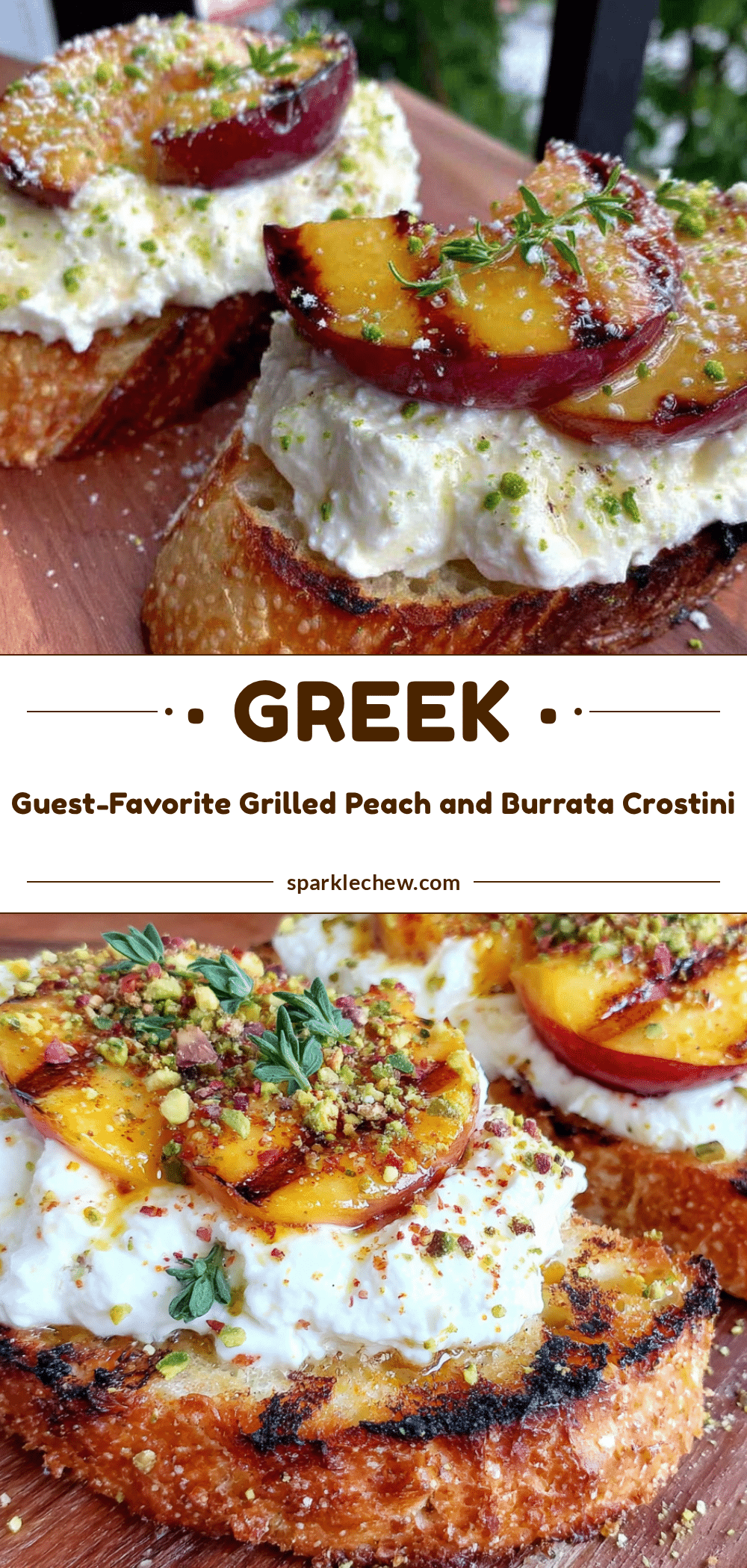 grilled peach and burrata crostini recipe