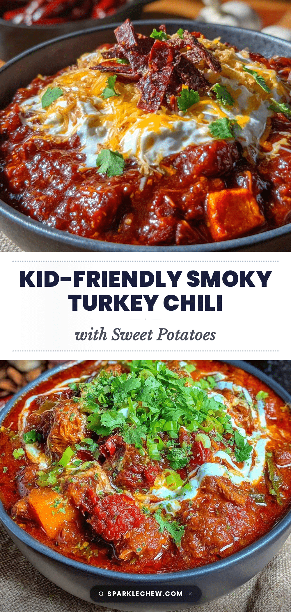 kid-friendly smoky turkey chili with sweet potatoes recipe