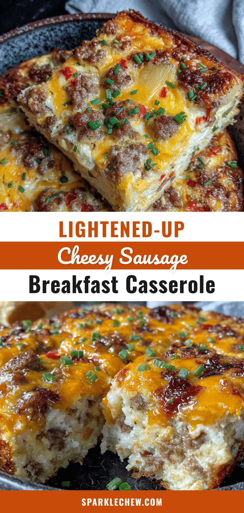 lightened-up cheesy sausage breakfast casserole recipe