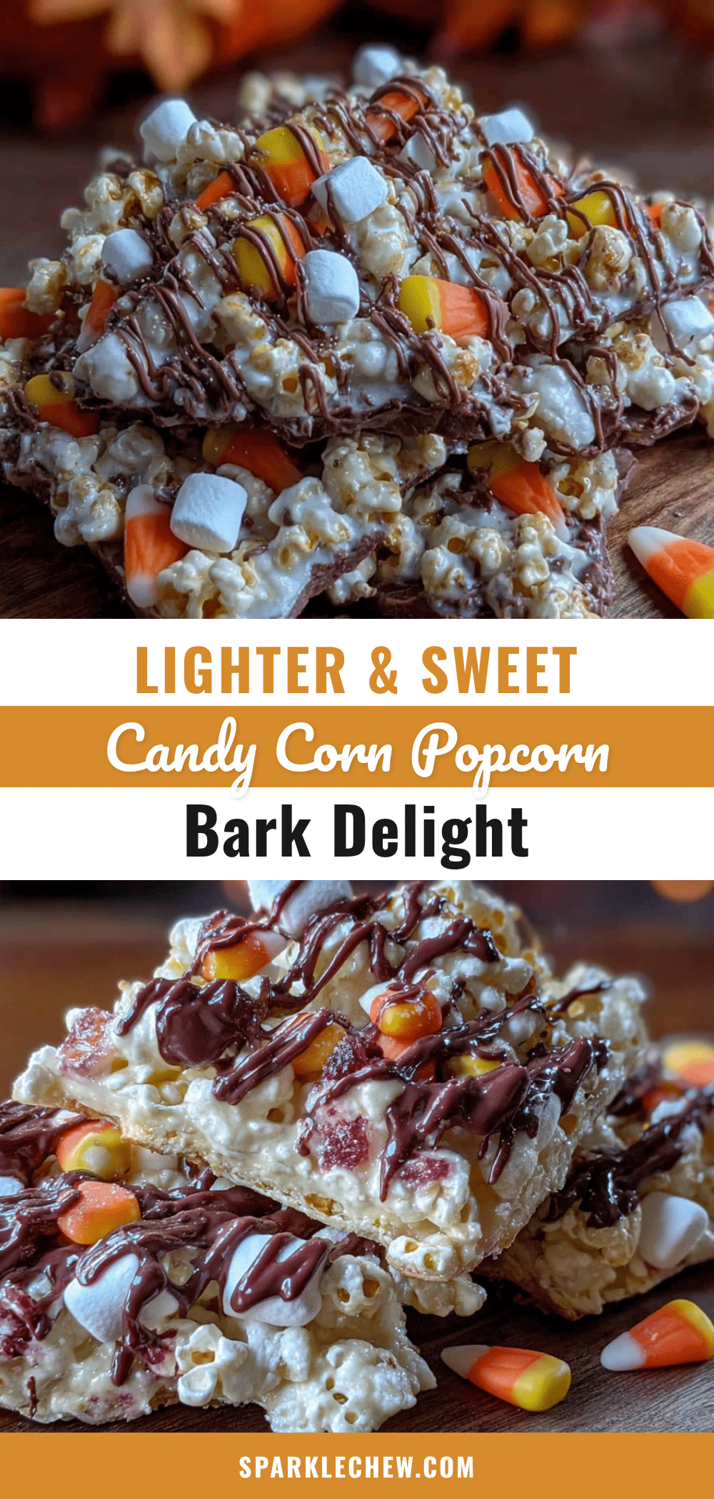 lighter candy corn popcorn bark recipe
