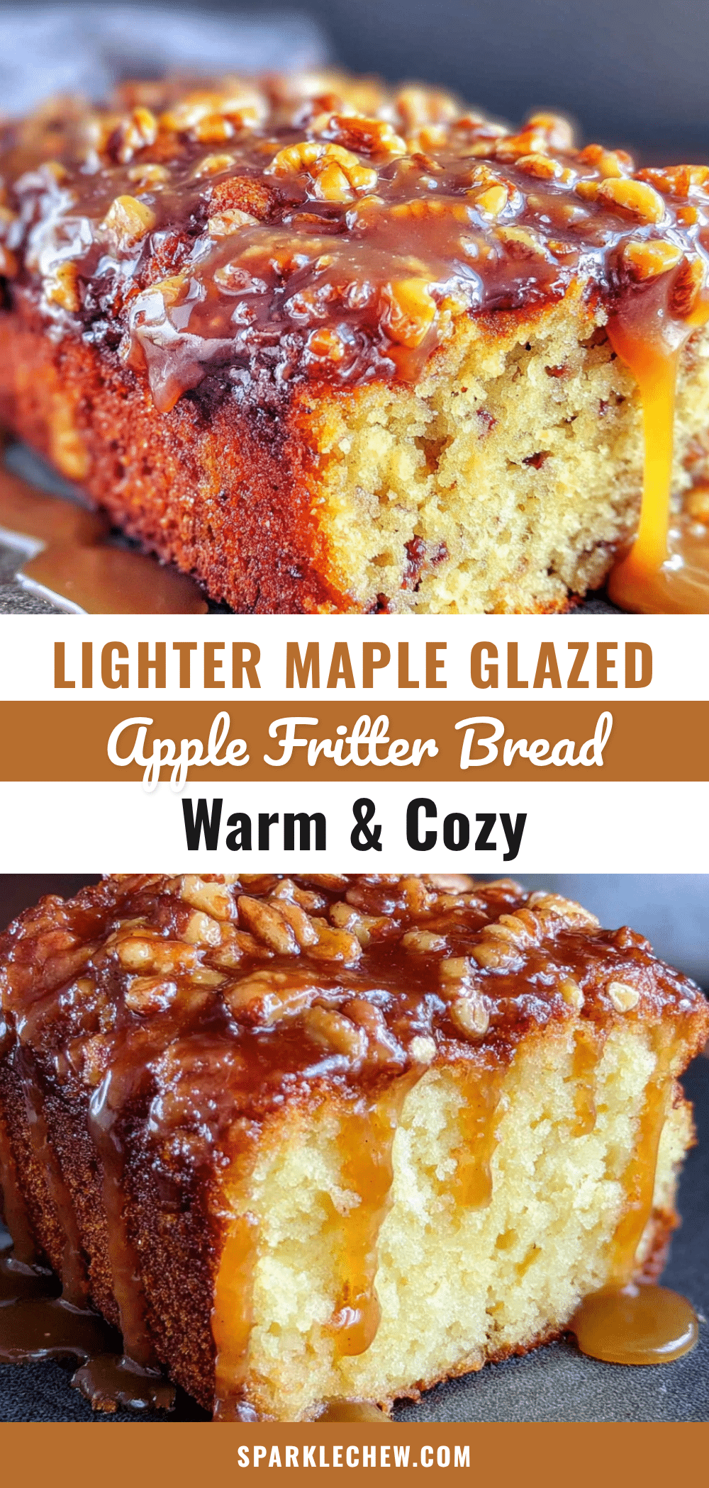 lighter maple glazed apple fritter bread recipe