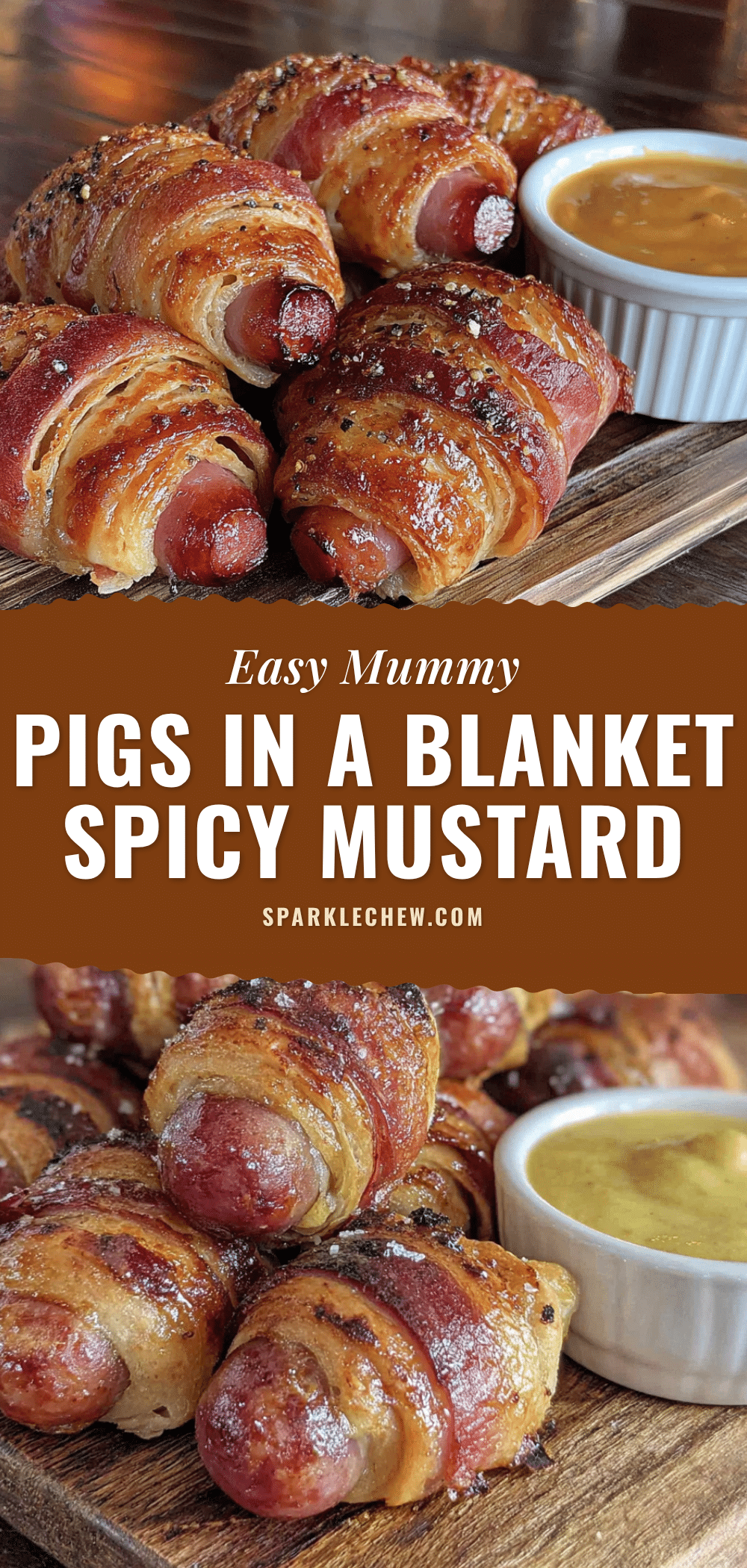 mummy pigs in a blanket with spicy mustard recipe