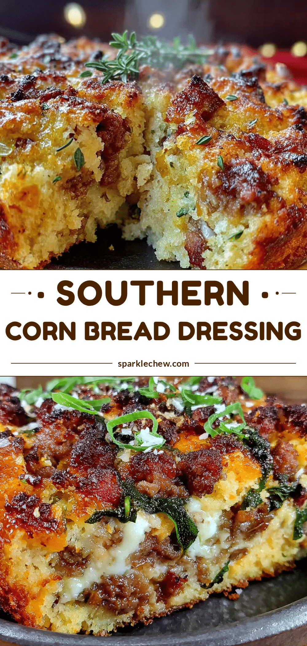 Southern Cornbread Dressing with Sage and Sausage recipe