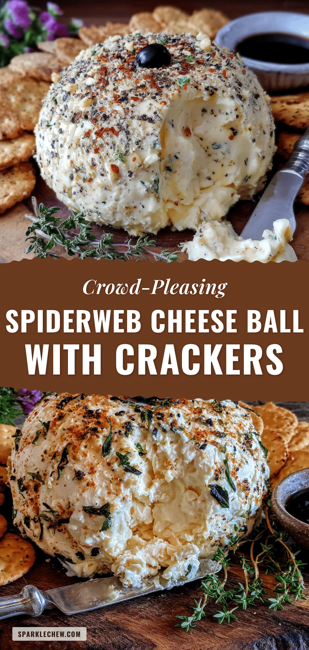 spiderweb cheese ball recipe