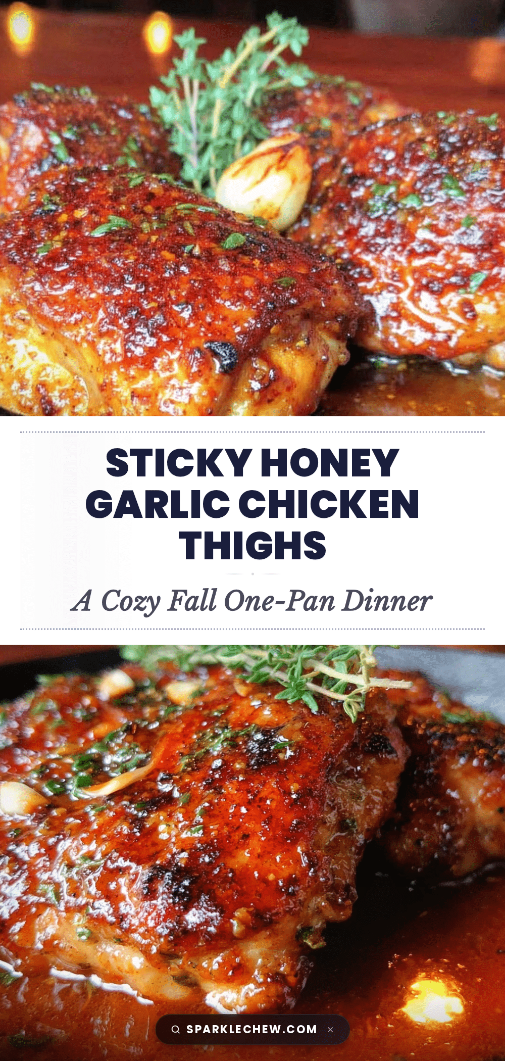 sticky honey garlic chicken thighs recipe