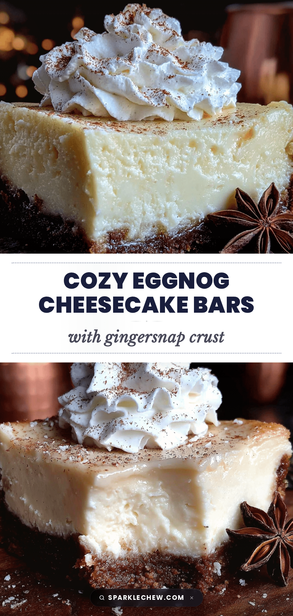 Eggnog cheesecake bars recipe