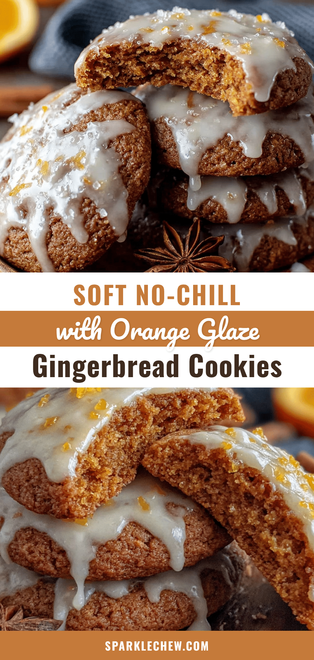soft gingerbread cookies with orange glaze recipe